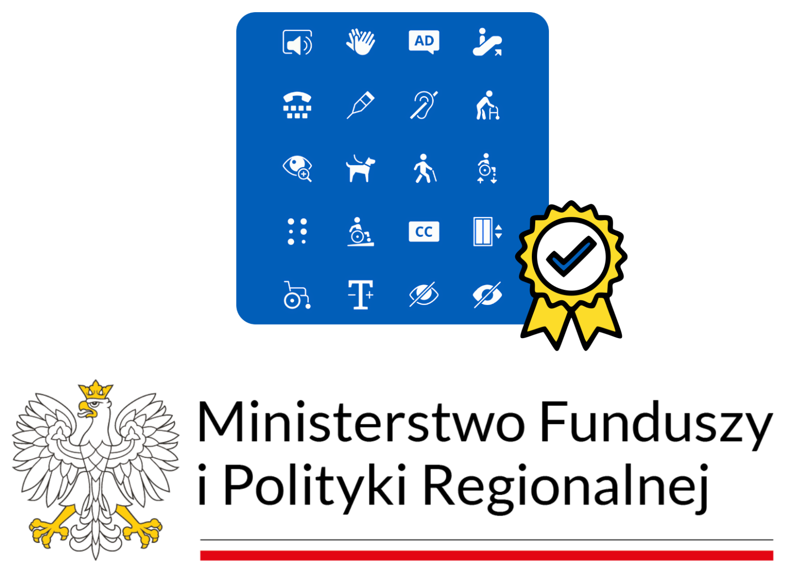 Grafika z godłem Rzeczypospolitej i Ministerstwo Funduszy i Polityki Regionalnej.